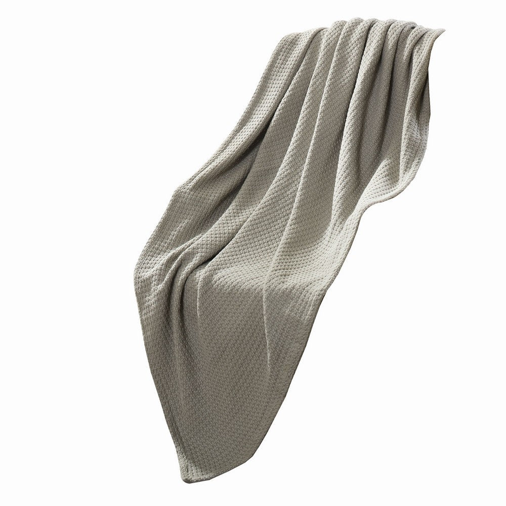 Nyx Twin Size Ultra Soft Cotton Thermal Blanket, Textured Feel, Taupe - BM284445