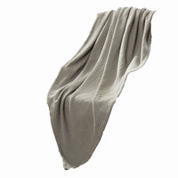 Nyx Queen Size Ultra Soft Cotton Thermal Blanket, Textured Feel, Taupe - BM284453