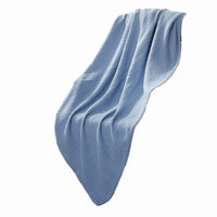 Nyx Queen Size Ultra Soft Cotton Thermal Blanket, Textured Feel, Blue - BM284455