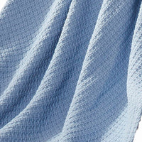 Nyx Queen Size Ultra Soft Cotton Thermal Blanket, Textured Feel, Blue - BM284455