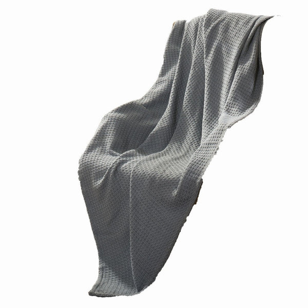 Nyx King Size Ultra Soft Cotton Thermal Blanket, Textured, Charcoal Gray - BM284458