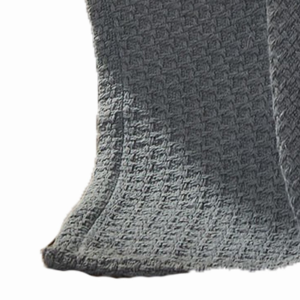 Nyx King Size Ultra Soft Cotton Thermal Blanket, Textured, Charcoal Gray - BM284458