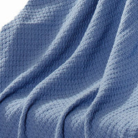 Nyx King Size Ultra Soft Cotton Thermal Blanket, Textured Feel, Denim Blue - BM284463