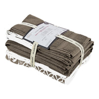 Bev Modern 6 Piece Cotton Towel Set, Jacquard Filigree Pattern, Taupe Brown - BM284466