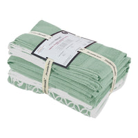 Bev Modern 6 Piece Cotton Towel Set, Jacquard Filigree Pattern, Sage Green - BM284469