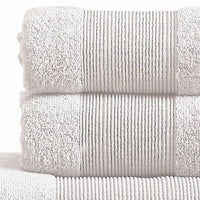 Indy Modern 6 Piece Cotton Towel Set, Softly Textured Design, Crisp White - BM284476