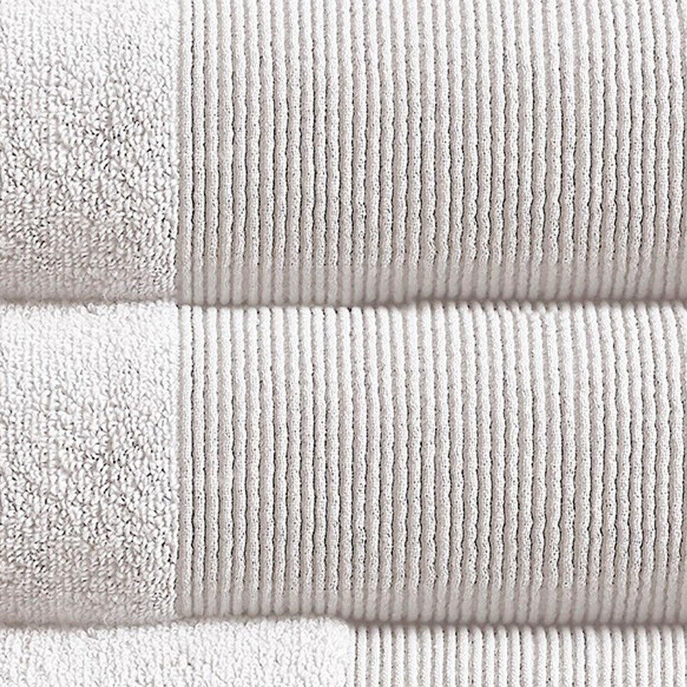 Indy Modern 6 Piece Cotton Towel Set, Softly Textured Design, Crisp White - BM284476