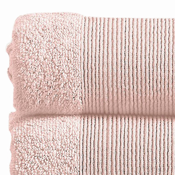 Indy Modern 6 Piece Cotton Towel Set, Softly Textured Design, Peach Blush - BM284477