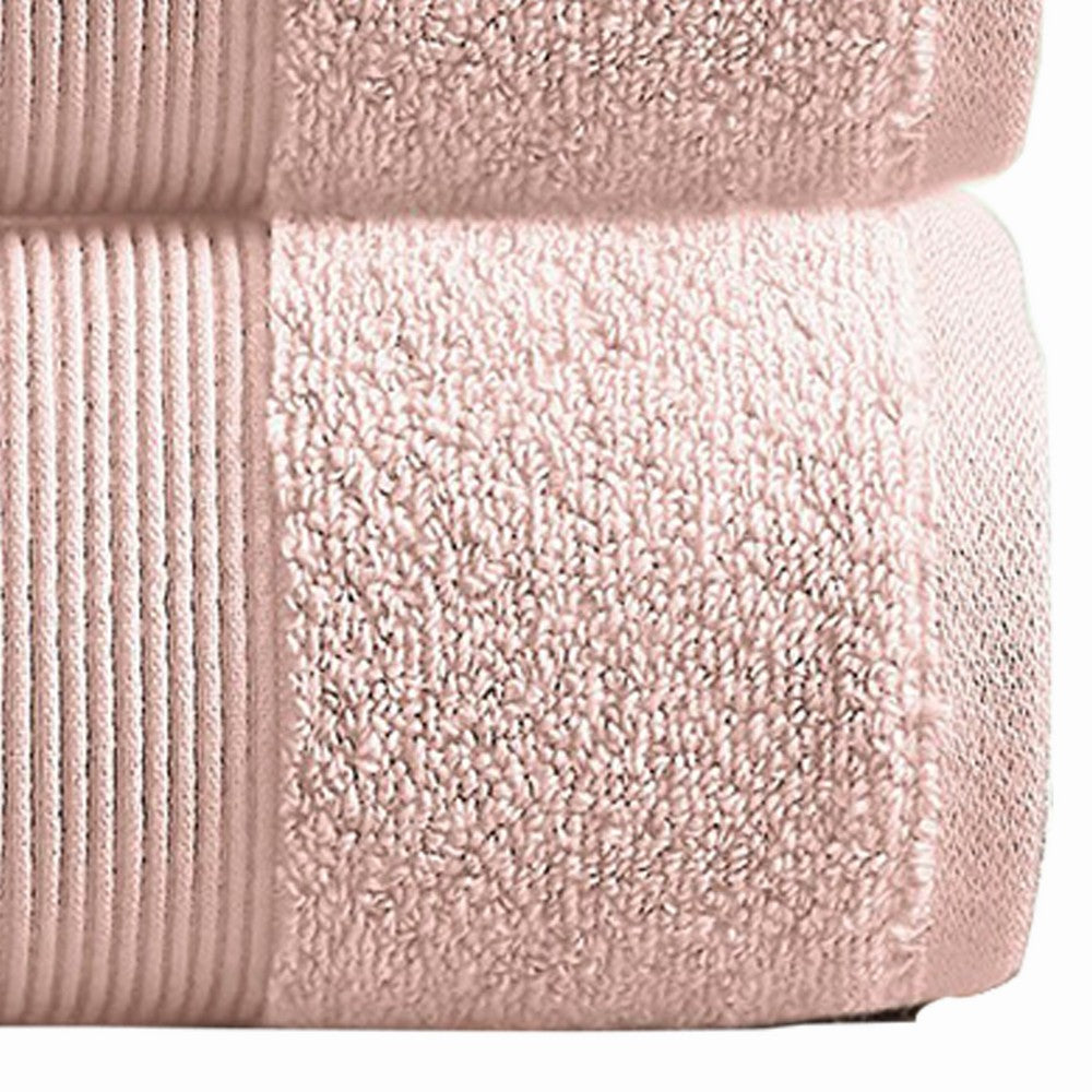 Indy Modern 6 Piece Cotton Towel Set, Softly Textured Design, Peach Blush - BM284477