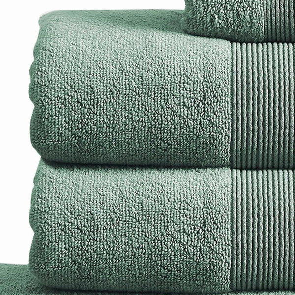 Indy Modern 6 Piece Cotton Towel Set, Softly Textured Design, Turquoise - BM284478