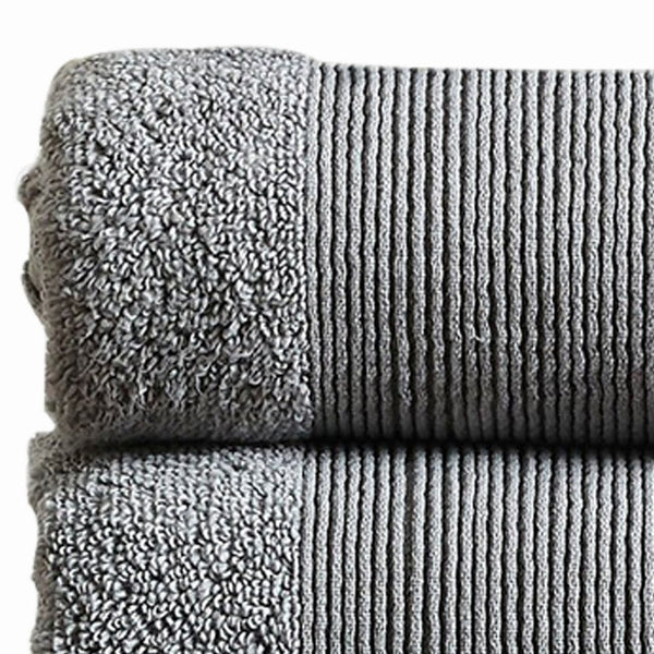 Indy Modern 6 Piece Cotton Towel Set, Softly Textured Design, Dark Gray - BM284479