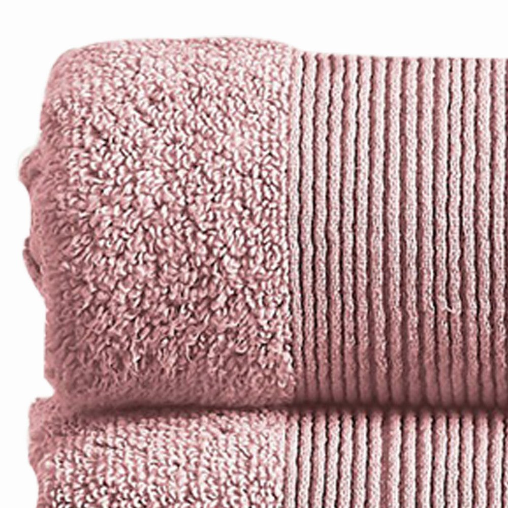 Indy Modern 6 Piece Cotton Towel Set, Softly Textured Design, Silky Pink - BM284481