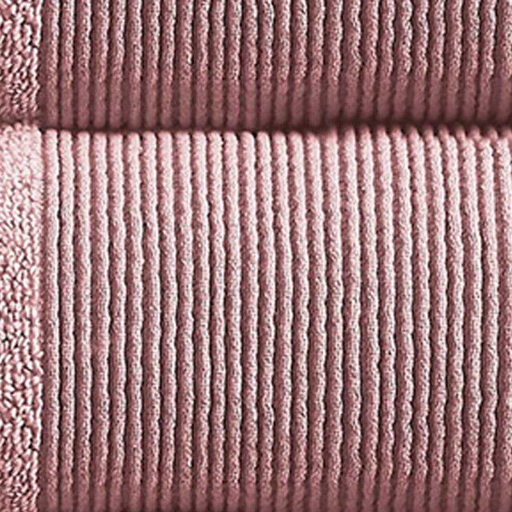 Indy Modern 6 Piece Cotton Towel Set, Softly Textured Design, Silky Pink - BM284481