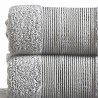 Indy Modern 6 Piece Cotton Towel Set, Softly Textured Design, Light Gray - BM284482