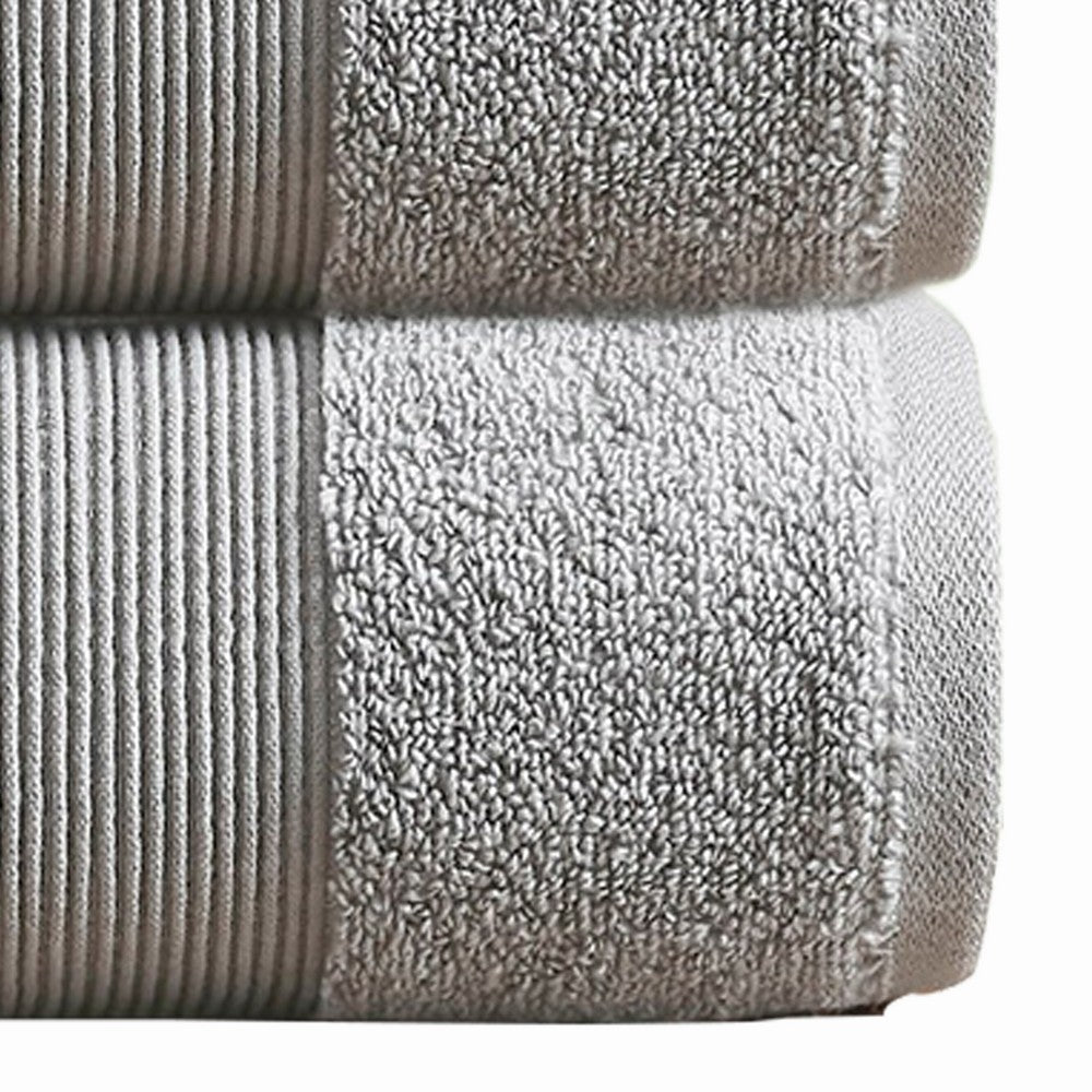 Indy Modern 6 Piece Cotton Towel Set, Softly Textured Design, Light Gray - BM284482