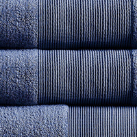 Indy Modern 6 Piece Cotton Towel Set, Softly Textured Design, Deep Blue - BM284484