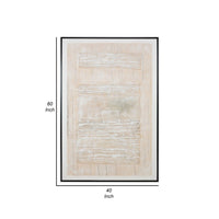 40 x 60 Hand Drawn Canvas Wall Art, Polyester, Textured Distressed, Beige - BM284525