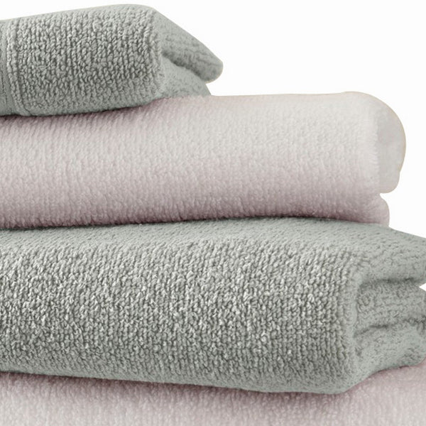 Dana 6 Piece Soft Egyptian Cotton Towel Set, Striped, Light Gray White - BM284584