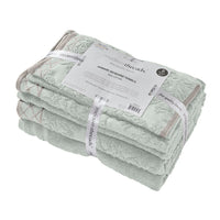 Noa 6 Piece Soft Egyptian Cotton Towel Set, Solid, Damask Trim, Slate Gray - BM284599