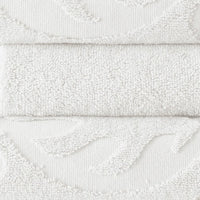 Oya 6 Piece Soft Egyptian Cotton Towel Set, Solid Medallion Pattern, White - BM284602