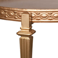 32 Inch Metal Cocktail Table, Circular Pattern Edged Round Top, Copper - BM284762