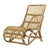 35 Inch Retro Style Rattan Lounge Chair, Slatted Support, Natural Brown - BM284789