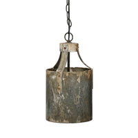 8 Inch Rustic Chandelier Pendant Light, Iron, Vintage Aged Galvanized Gray - BM284917