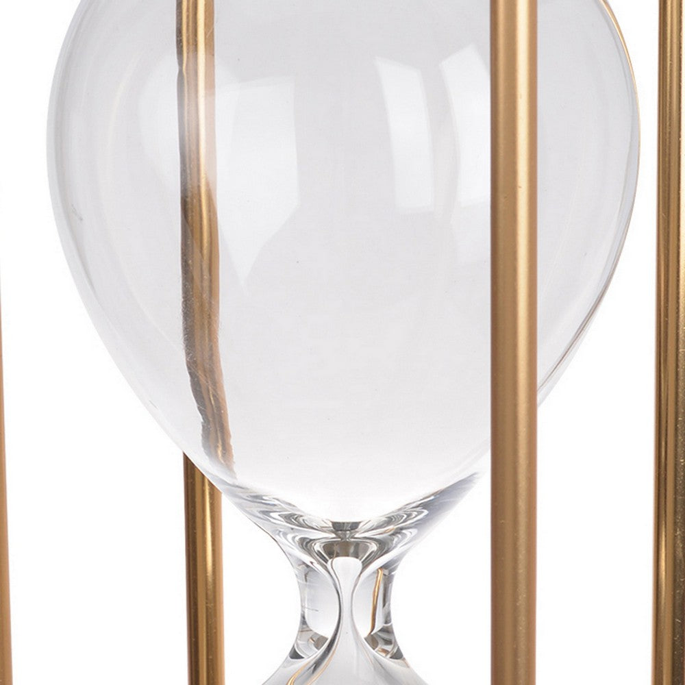 Doug Inch 60 Minute Sand Hourglass with Modern Frame Included, Black, Brown - BM284946