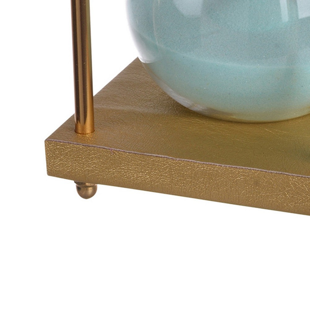 Doug Inch 30 Minute Sand Hourglass with Modern Stand Included, Gold, Blue - BM284947