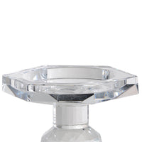 7 Inch Candle Holder, Crystal Glass Solid Turned Pillar, Clear - BM284964