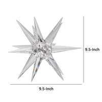 10 Inch Glass Star Accent Decor for Tabletop, Elegant Clear Crystalline - BM284971