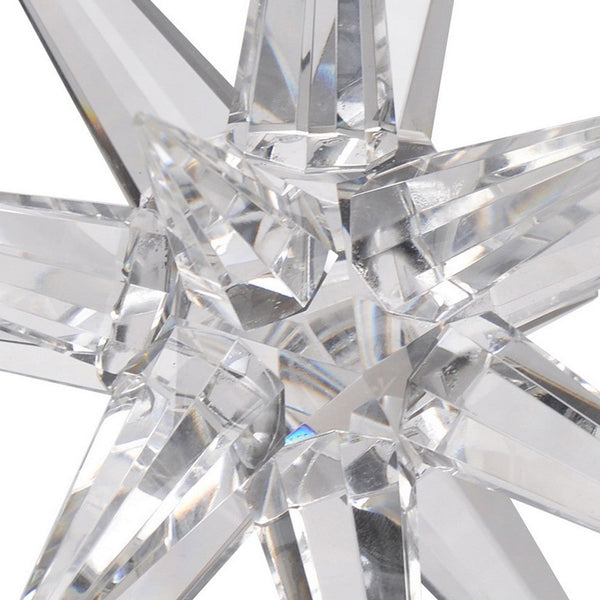 8 Inch Glass Star Accent Decor for Tabletop, Elegant Clear Crystalline - BM284972