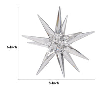 8 Inch Glass Star Accent Decor for Tabletop, Elegant Clear Crystalline - BM284972