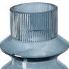 Rae Set of 2 Glass Vases, Tall Round Cylinders, Smokey Blue, Clear Finish - BM284992