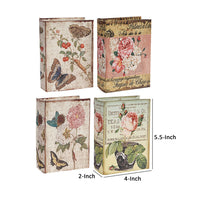 Anya Set of 4 Artisanal Boxes for Accessories, Book Inspired Look, Floral - BM284994