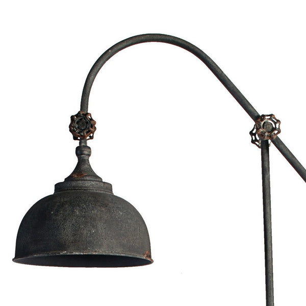 67 Inch Iron Floor Lamp, Adjustable Length Arm, Industrial Antique Black - BM285020