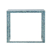 36 Inch Accent Console Table, Capiz Shell Inlay, Rectangular, Blue - BM285148