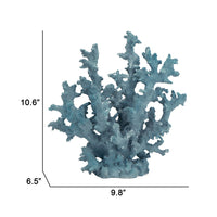 Pax 11 Inch Faux Coral Accent Decor for Tabletops, Powder Blue Polyresin - BM285276