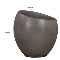 Shae 20 Inch Large Indoor Outdoor Planter, Slanted, Concrete, Modern, Gray - BM285313