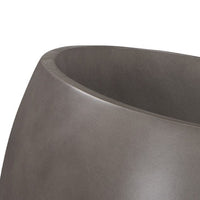 Shae 11 Inch Medium Indoor Outdoor Planter, Angled Rim, Concrete, Gray - BM285314