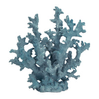 Pax 11 Inch Faux Coral Accent Decor for Tabletops, Powder Blue Polyresin - BM285337