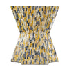 18 Inch Modern Capiz Accent Table Stool, Yellow, Blue Mosaic Pattern - BM285361