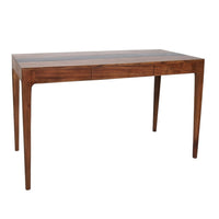 52 Inch Writing Desk, Natural Textured Acacia Wood, Burnished Brown - BM285406