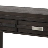 Joni 48 Inch Side Console Table, Acacia Wood, 2 Drawer, 1 Shelf, Espresso - BM285421