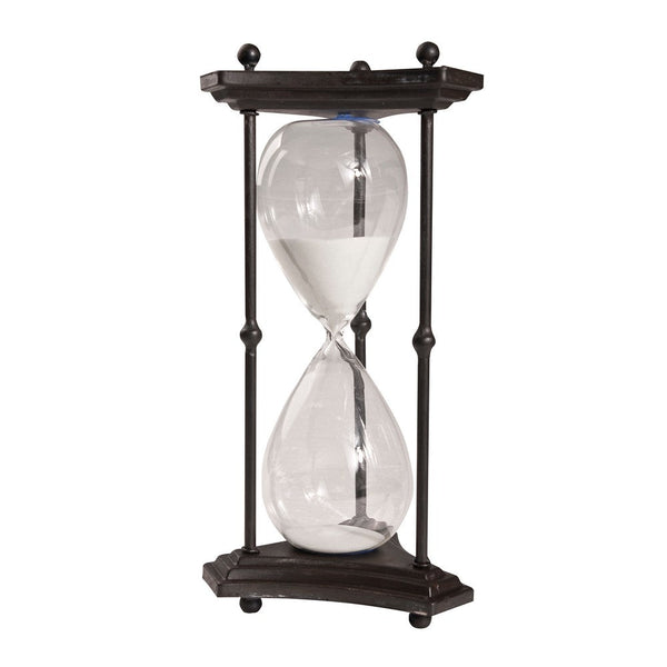 17 Inch Hourglass Accent Decor, Striking and Stylish Black Metal Frame - BM285545