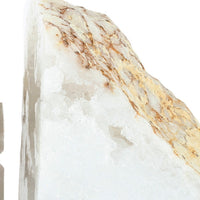 5 Inch Natural White Stone Bookends, Artisanal Textured Geode Rock - BM285560