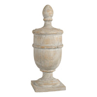 22 Inch Classical Accent Decor Statuette, Turned Finial Design, Off White - BM285582