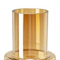 Alma 14 Inch Modern Vase, Geometric Design, Amber Luster Glass Frame - BM285598