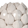 10 Inch Artichoke Accent Decor, Standing Turned Pedestal, White Ceramic - BM285599
