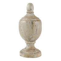 18 Inch Modern Accent Decor, Turned Finial Design, Whitewashed Finish - BM285600